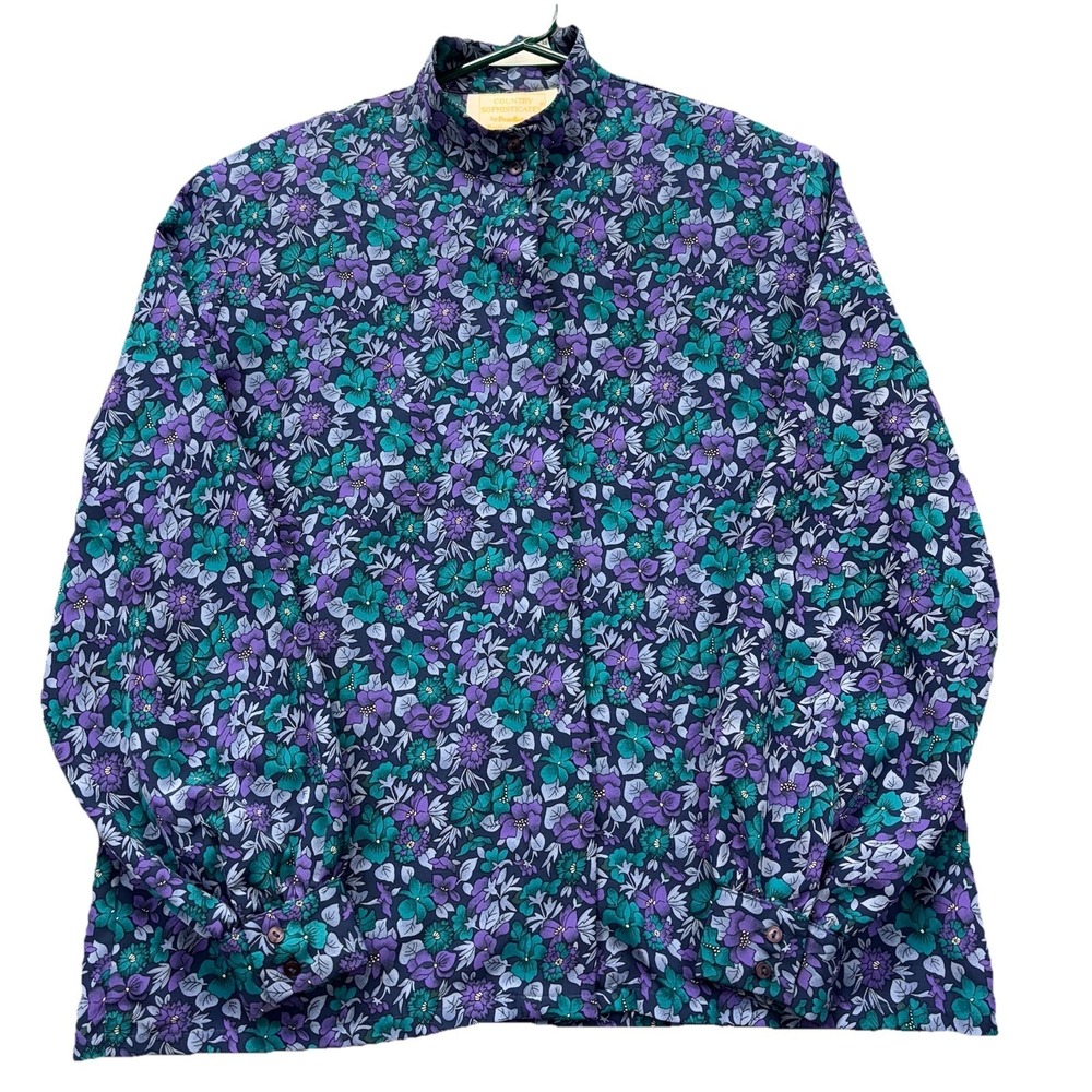Vintage Pendleton Country Sophisticates Shirt Womens 16 Blouse Floral USA Made
